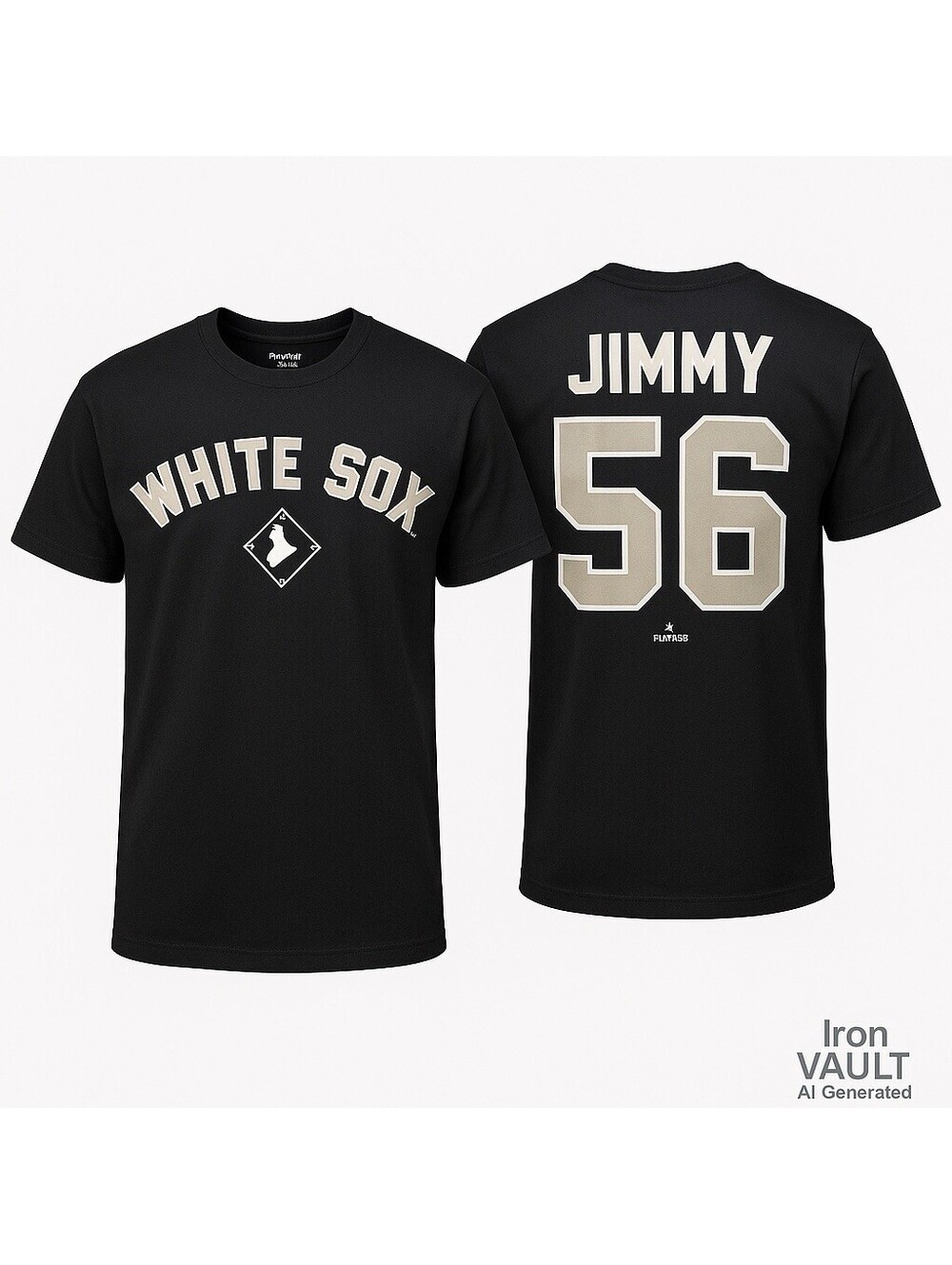 Jimmy White Sox Mens Medium Black Fanatics T-Shirt Player 56 MLB Baseball Tee